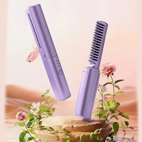 GlamEase Rechargeable Hot Comb Hair Straightener